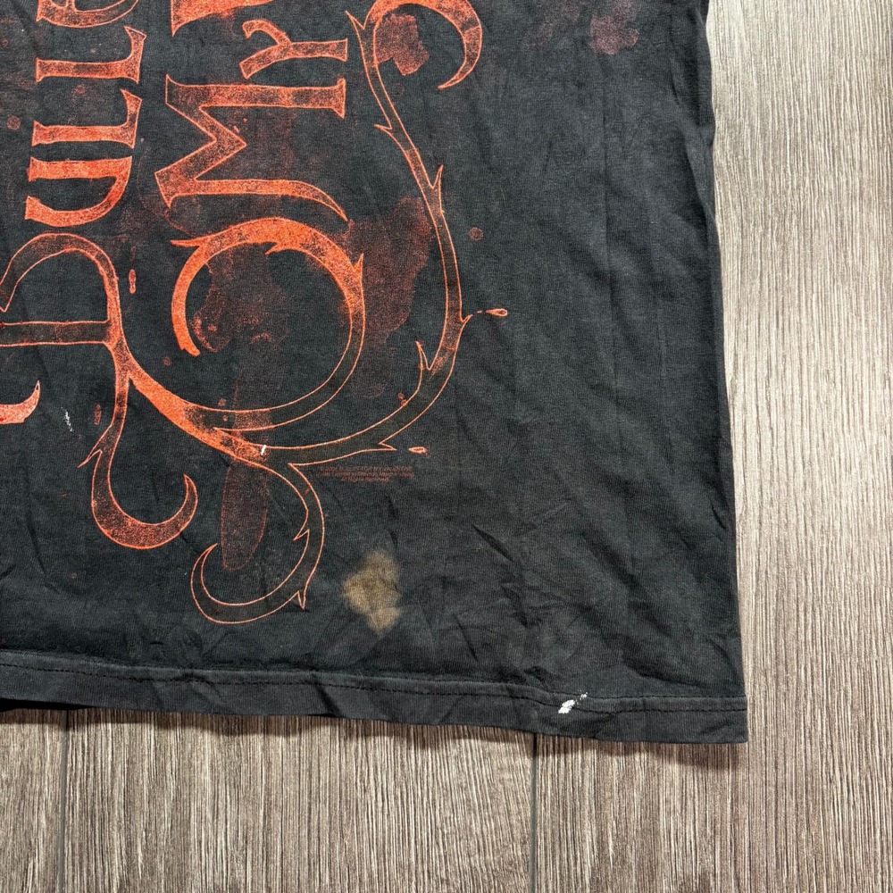 Vintage Bullet For My Valentine Band Shirt Mens XL Skull Guns Bleach Wash Black - Picture 3 of 9